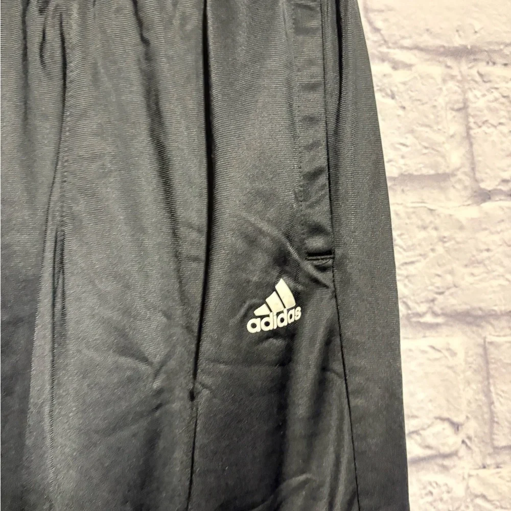 Adidas Sport Essentials Black Joggers Sweatpants White Stripes 11-12 yr Medium - Picture 2 of 5